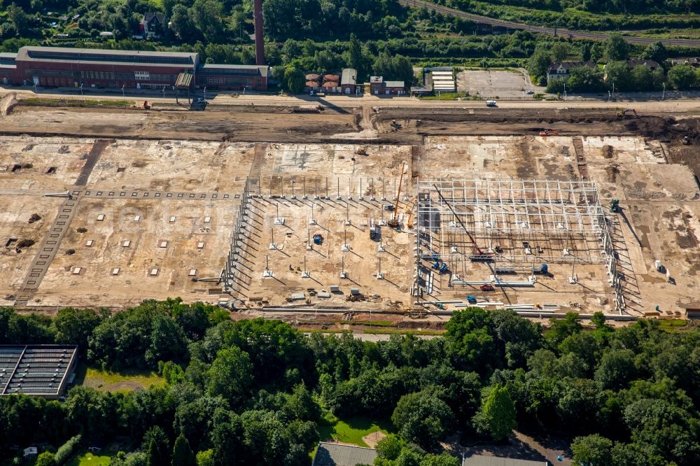 Dortmund from above - Construction of a new distribution center and logistics complex on the Opel -Gelaende in Langendreer in Bochum in North Rhine -Westphalia