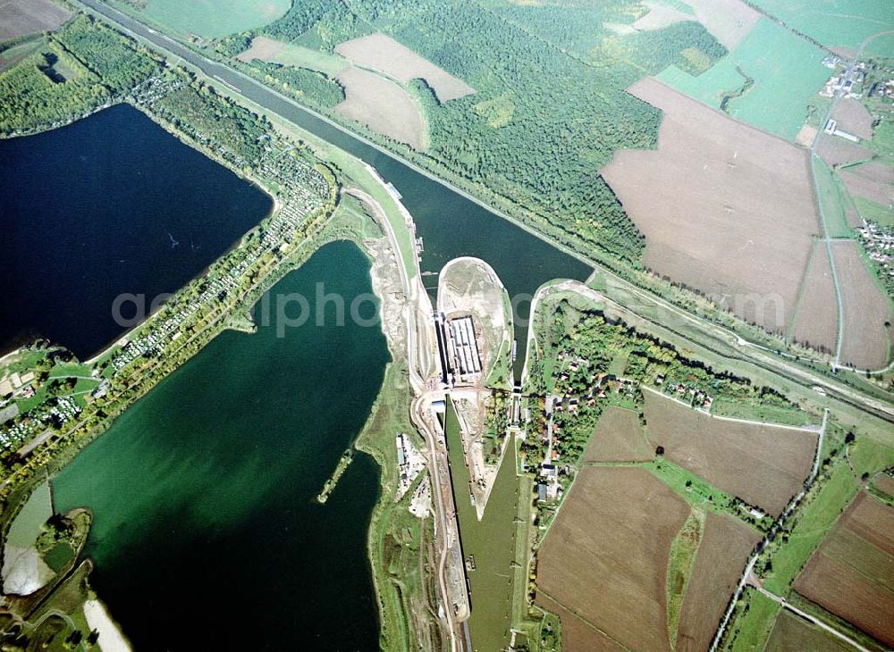 Aerial photograph Rothensee - Neubau des Wasserstraßenkreuzes Magdeburg