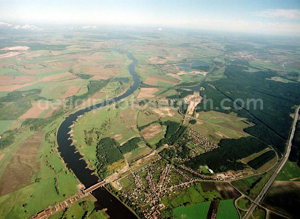 Aerial image Rothensee - Neubau des Wasserstraßenkreuzes Magdeburg