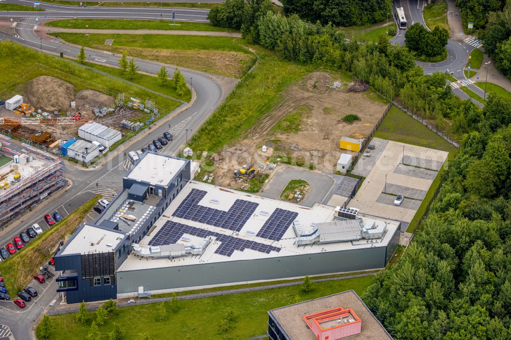 Aerial photograph Bochum - New building on the factory premises der gb Implantat-Technologie GmbH in the district Querenburg in Bochum at Ruhrgebiet in the state North Rhine-Westphalia, Germany