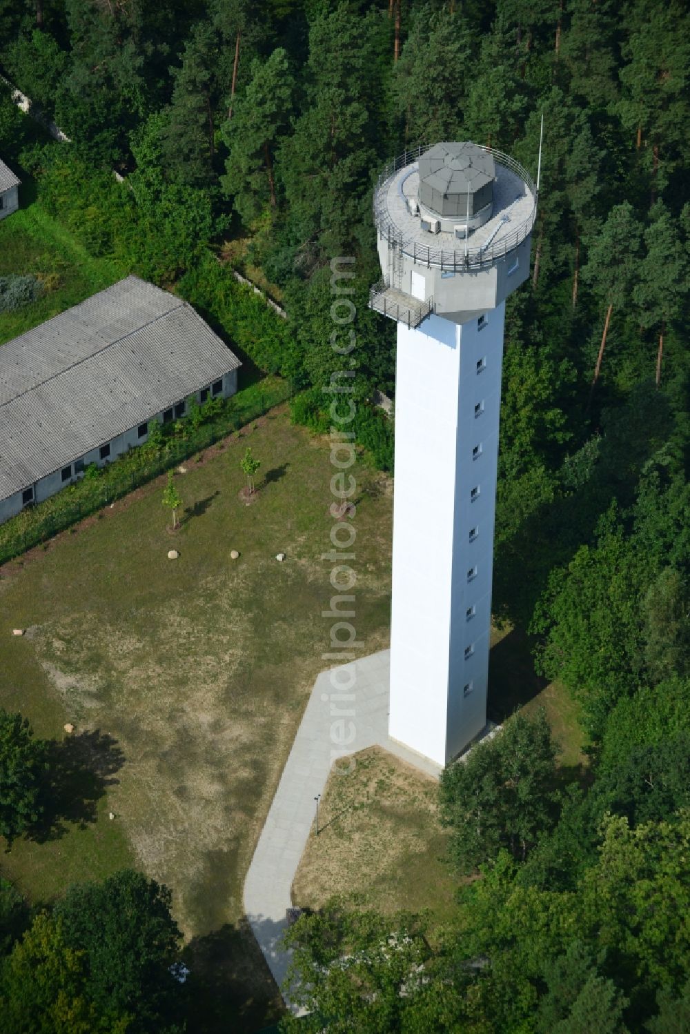 Aerial image PRÖTZEL OT Heidekrug - Aereal of weather radar tower operated by DWD in the grounds of the former barracks Heidekrug