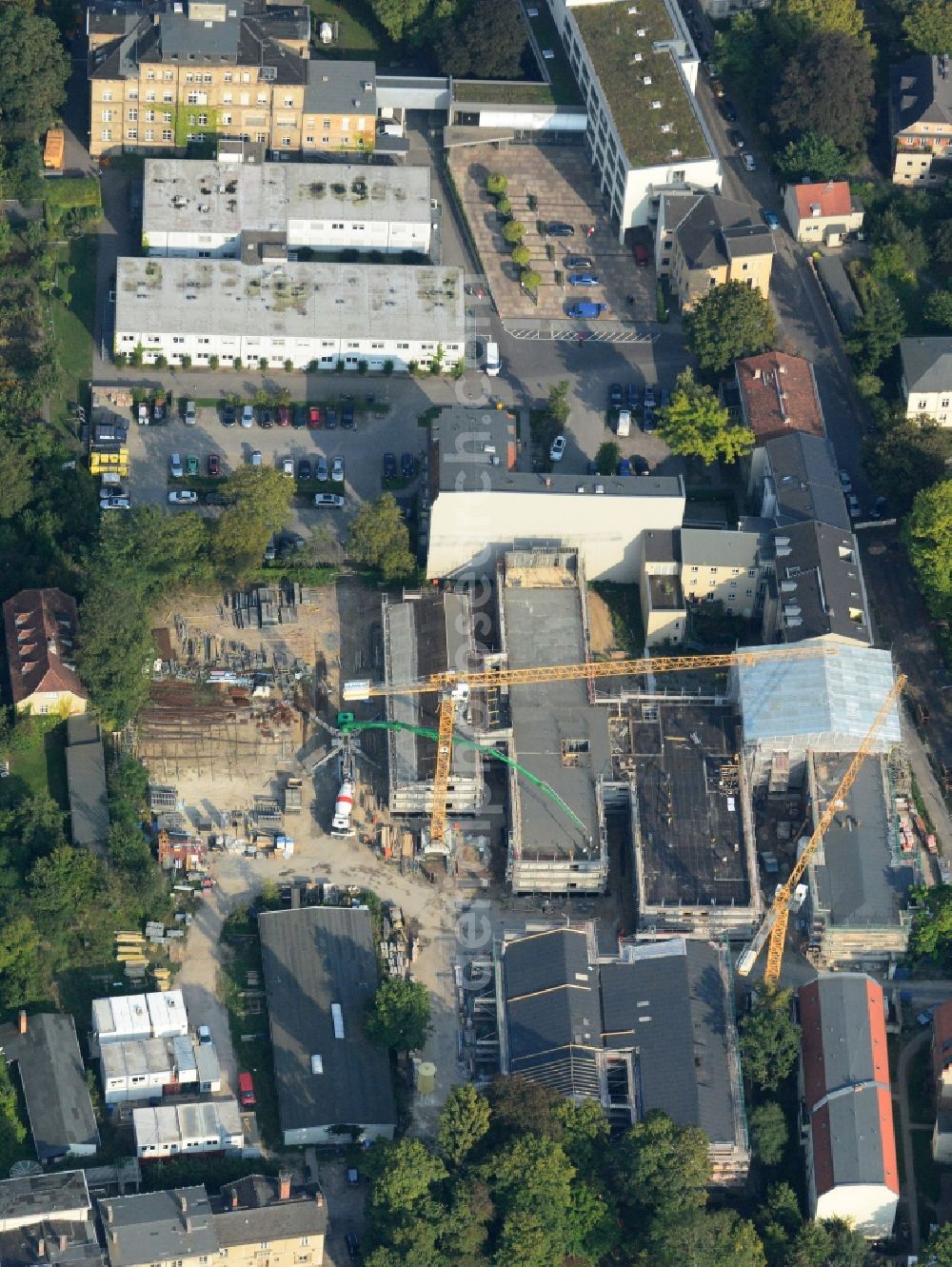 Potsdam from above - View of the new construction of the science and restoration centre in Potsdam in the state Brandenburg