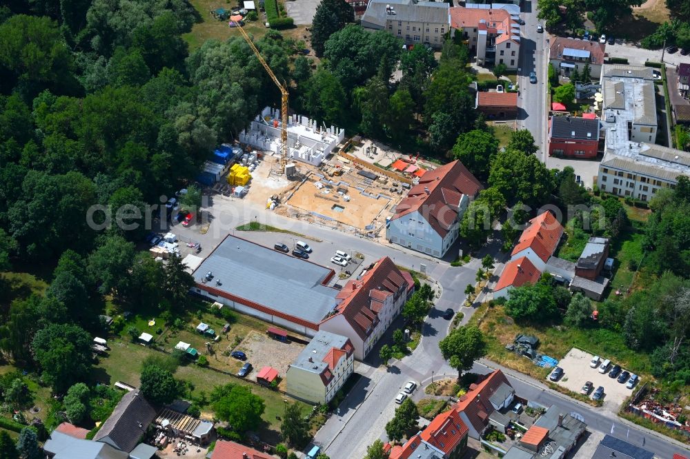 Aerial image Werneuchen - New construction of a residential and commercial building Breite Strasse in Werneuchen in the state Brandenburg, Germany