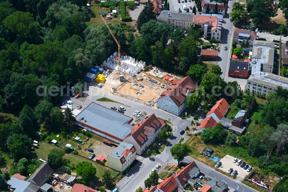 Aerial photograph Werneuchen - New construction of a residential and commercial building Breite Strasse in Werneuchen in the state Brandenburg, Germany