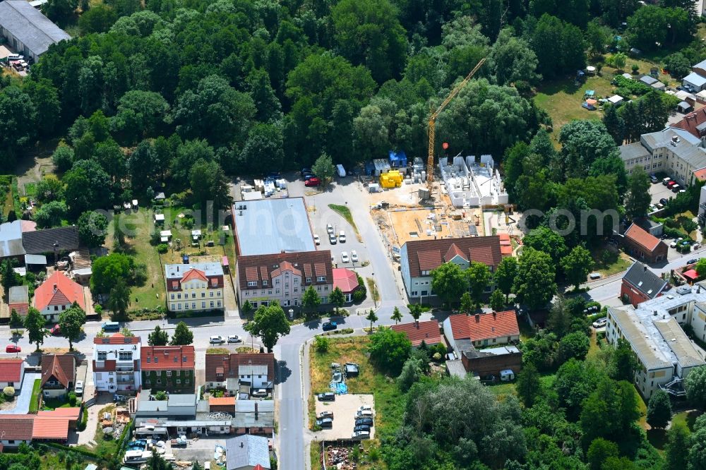 Aerial image Werneuchen - New construction of a residential and commercial building Breite Strasse in Werneuchen in the state Brandenburg, Germany