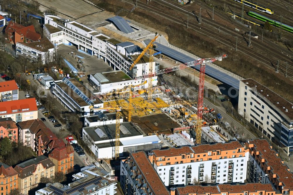 Aerial photograph Stuttgart - New construction of a residential and commercial building of the project Rosenstein Trio on Rosensteinstrasse in the district Auf der Prag in Stuttgart in the state Baden-Wuerttemberg, Germany