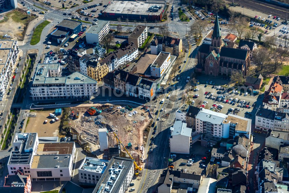 Aerial photograph Dortmund - New construction of a residential and commercial building Stiftsquartier in the district Hoerde in Dortmund at Ruhrgebiet in the state North Rhine-Westphalia, Germany