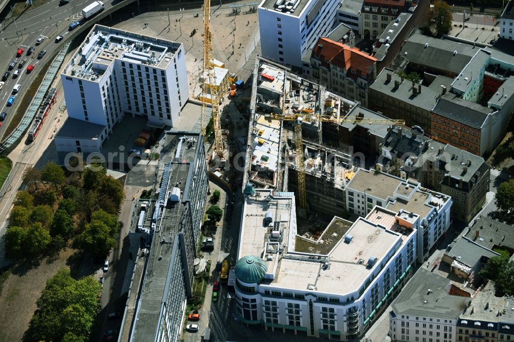 Aerial image Halle (Saale) - New residential and commercial building Quarter Dorotheenstrasse - Marienstrasse - Roeserstrasse - Martinstrasse in the district Noerdliche Innenstadt in Halle (Saale) in the state Saxony-Anhalt, Germany