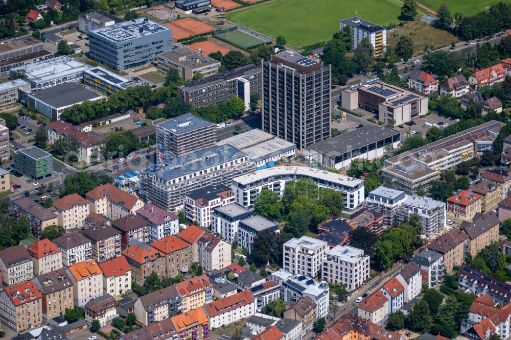 Braunschweig from the bird's eye view: New residential and commercial building Quarter Stadtquartier Langer Kamp in Brunswick in the state Lower Saxony, Germany