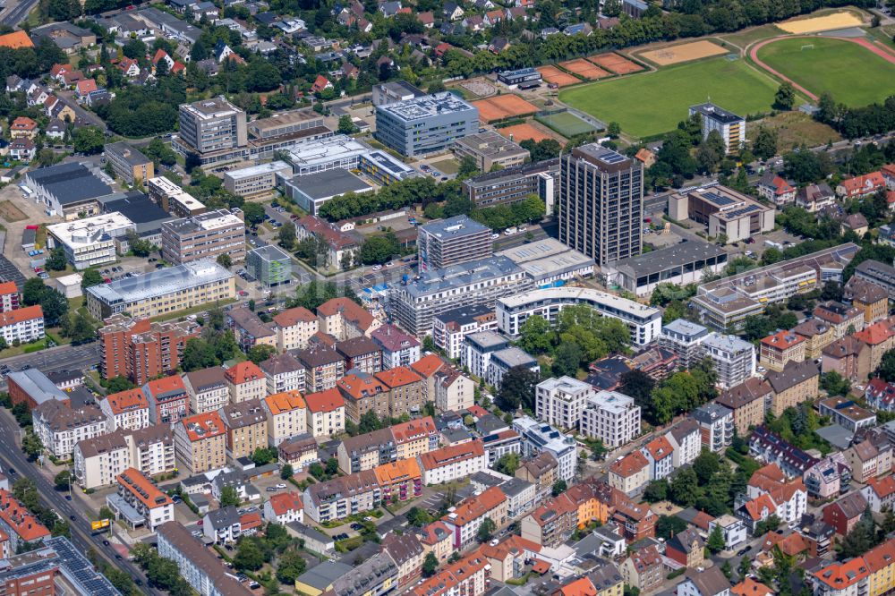 Aerial image Braunschweig - New residential and commercial building Quarter Stadtquartier Langer Kamp in Brunswick in the state Lower Saxony, Germany