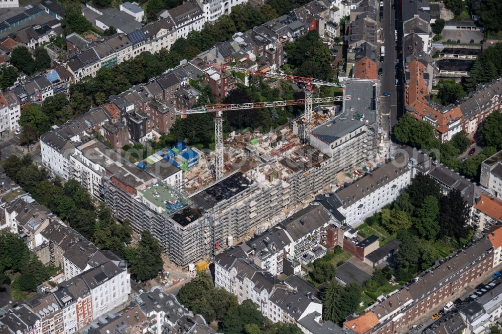 Aerial image Aachen - New construction of a residential and commercial building Viktoria in the district Mitte in Aachen in the state North Rhine-Westphalia, Germany