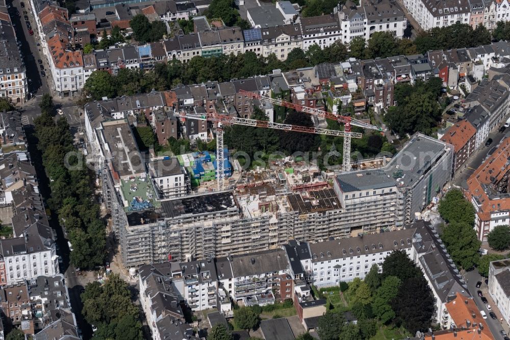 Aerial photograph Aachen - New construction of a residential and commercial building Viktoria in the district Mitte in Aachen in the state North Rhine-Westphalia, Germany