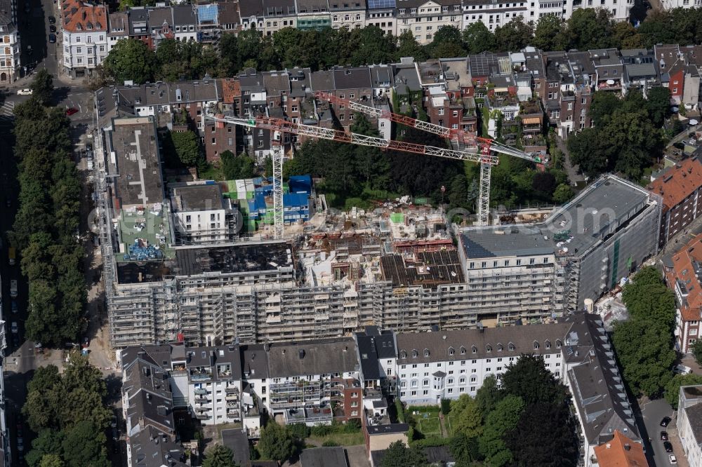 Aachen from above - New construction of a residential and commercial building Viktoria in the district Mitte in Aachen in the state North Rhine-Westphalia, Germany