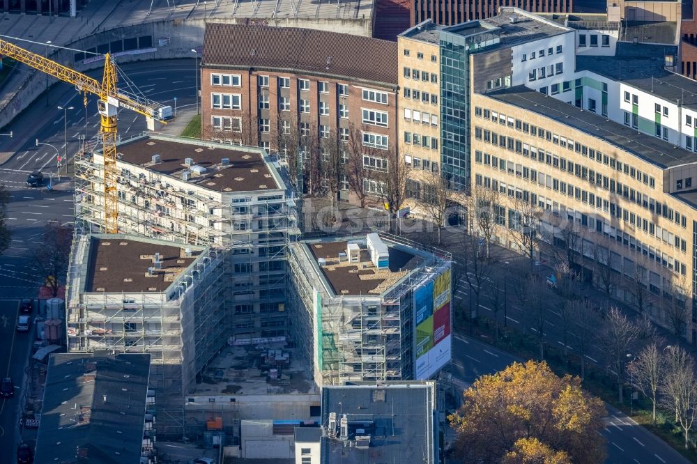 Aerial photograph Dortmund - New construction of a residential and commercial building Wallring on Koenigswall in the district City-West in Dortmund in the state North Rhine-Westphalia, Germany