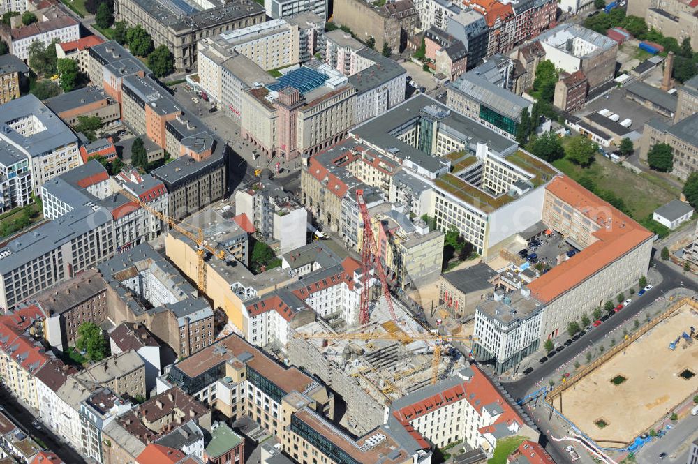 Berlin Mitte from the bird's eye view: Construction of residential and commercial building edison courts in Berlin - Mitte