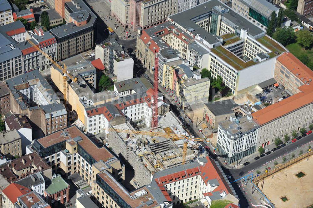 Aerial image Berlin Mitte - Construction of residential and commercial building edison courts in Berlin - Mitte