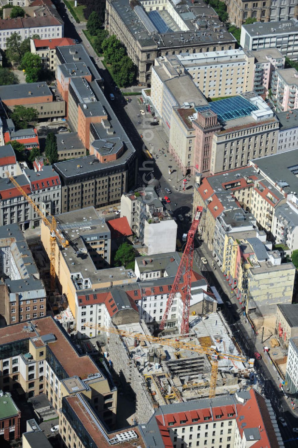 Berlin Mitte from above - Construction of residential and commercial building edison courts in Berlin - Mitte