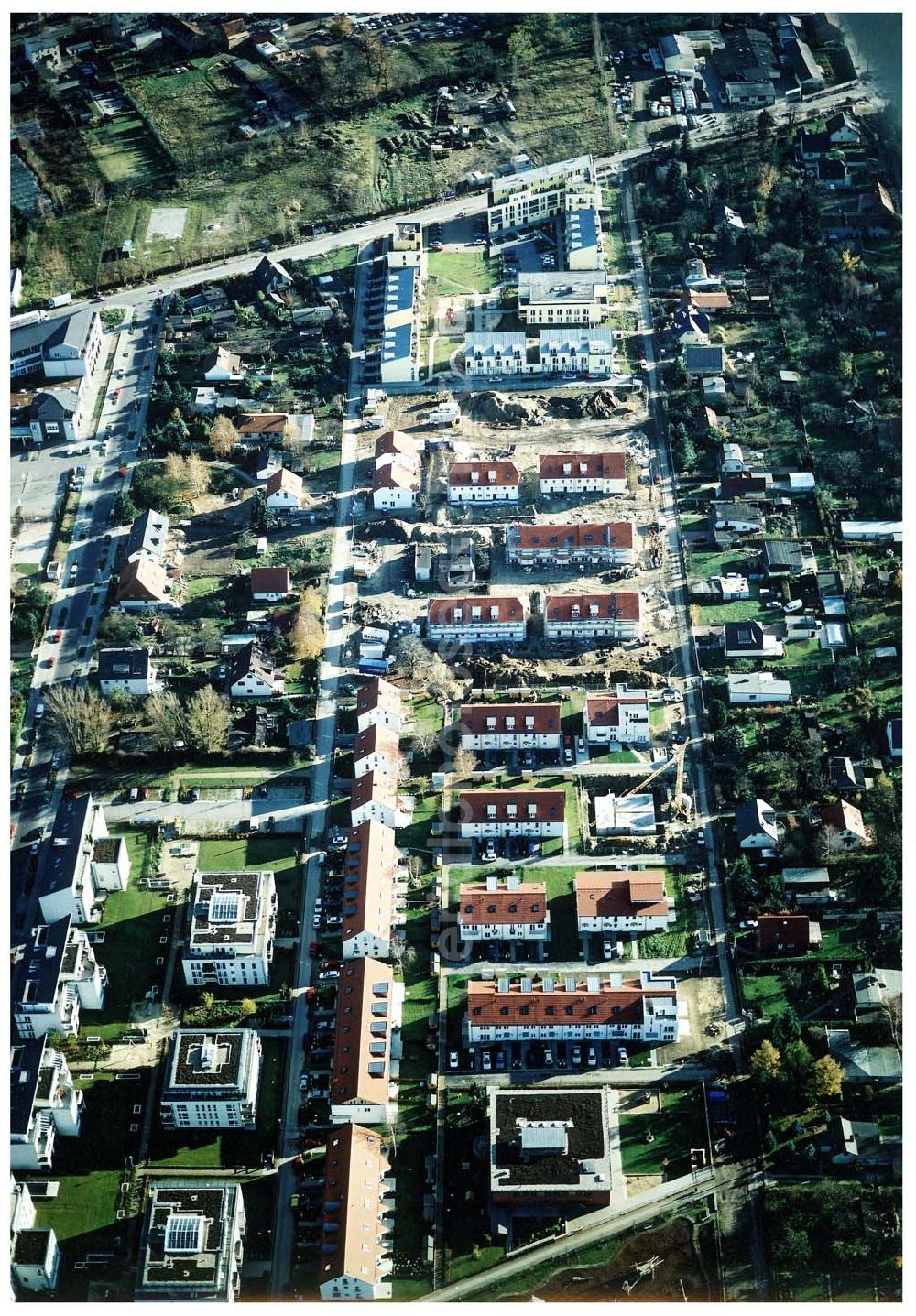 Berlin - Buchholz from the bird's eye view: Neubau einer Wohnanlage der IKV Wiesbaden in Pankow - Buchholz.