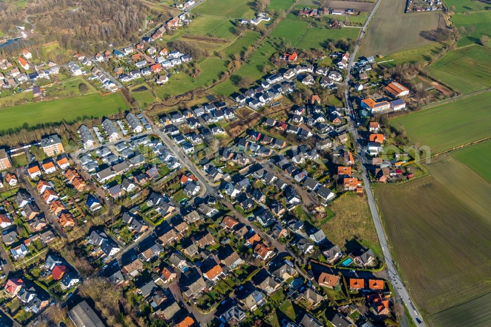 Aerial image Hamm - New residential area of a??a??a single-family housing estate between Kirchweg and Brandheide in the district of Braam-Ostwennemar in Hamm in the state of North Rhine-Westphalia