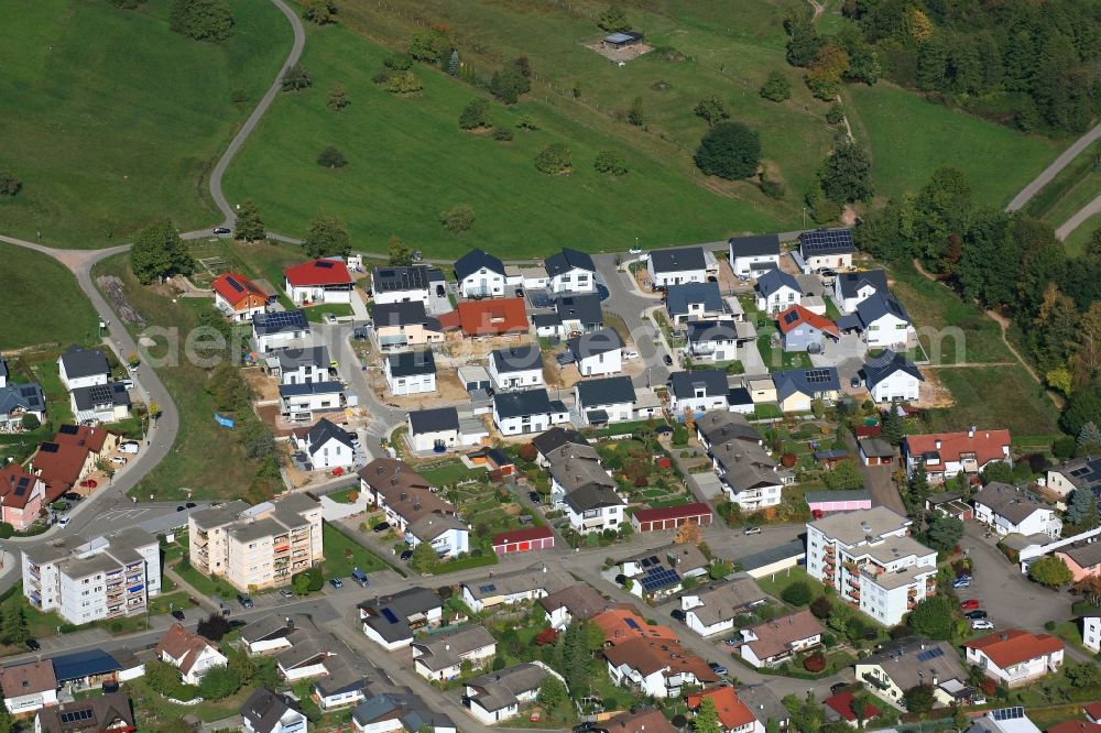 Aerial photograph Wehr - New construction residential area of detached housing estate in Wehr in the state Baden-Wurttemberg, Germany