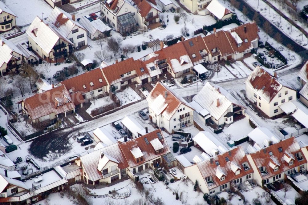 Kandel from above - Residential area of detached housing estate Kandel Im Kirschgarten in Kandel in the state Rhineland-Palatinate