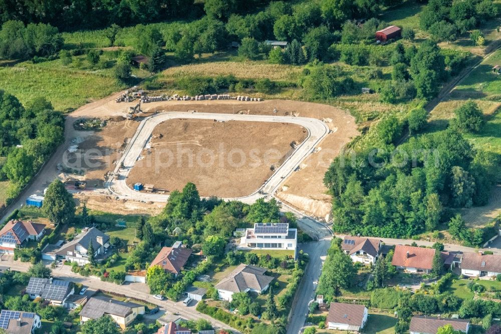 Aerial photograph Ettenheim - Construction sites for new construction residential area of detached housing estate in Ettenheim in the state Baden-Wurttemberg, Germany