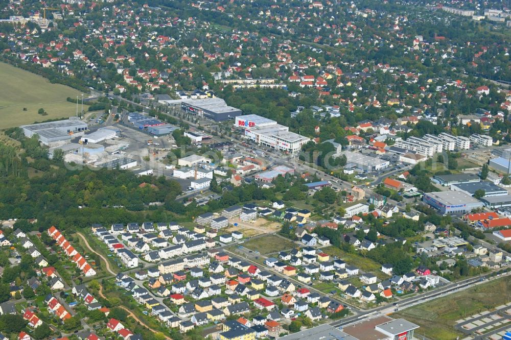 Berlin from above - Residential area of detached housing estate Theodorpark in the district Mahlsdorf in Berlin, Germany