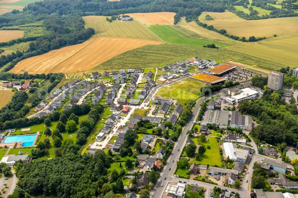 Aerial image Heiligenhaus - New residential area of detached housing estates between RUegenstrasse and Borkumstrasse in the West of Heiligenhaus in the state of North Rhine-Westphalia