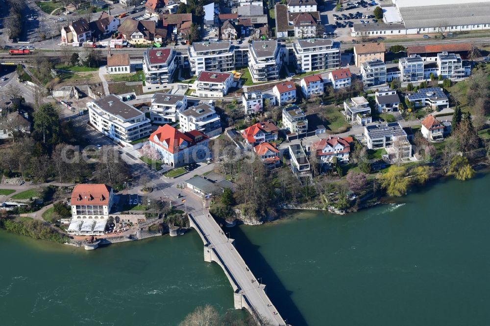 Aerial image Rheinfelden (Baden) - New construction residential area of detached housing estate Living at the Adelberg at the river Rhine and border to Switzerland in Rheinfelden (Baden) in the state Baden-Wurttemberg, Germany
