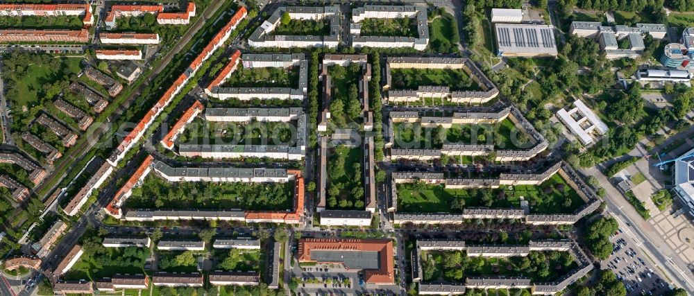 Rostock from above - New construction - residential / prefab housing estate in Rostock in the state of Mecklenburg-Western Pomerania