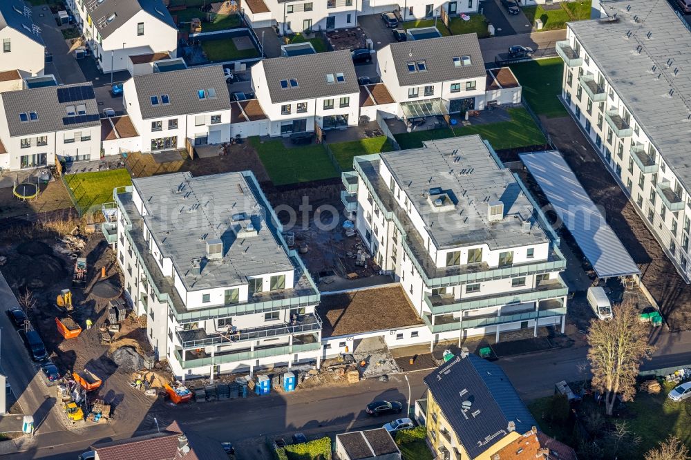 Aerial image Herne - Construction site of a new residential area of the terraced housing estate Juergens Hof street Am Fischergraben in Herne in the state North Rhine-Westphalia, Germany