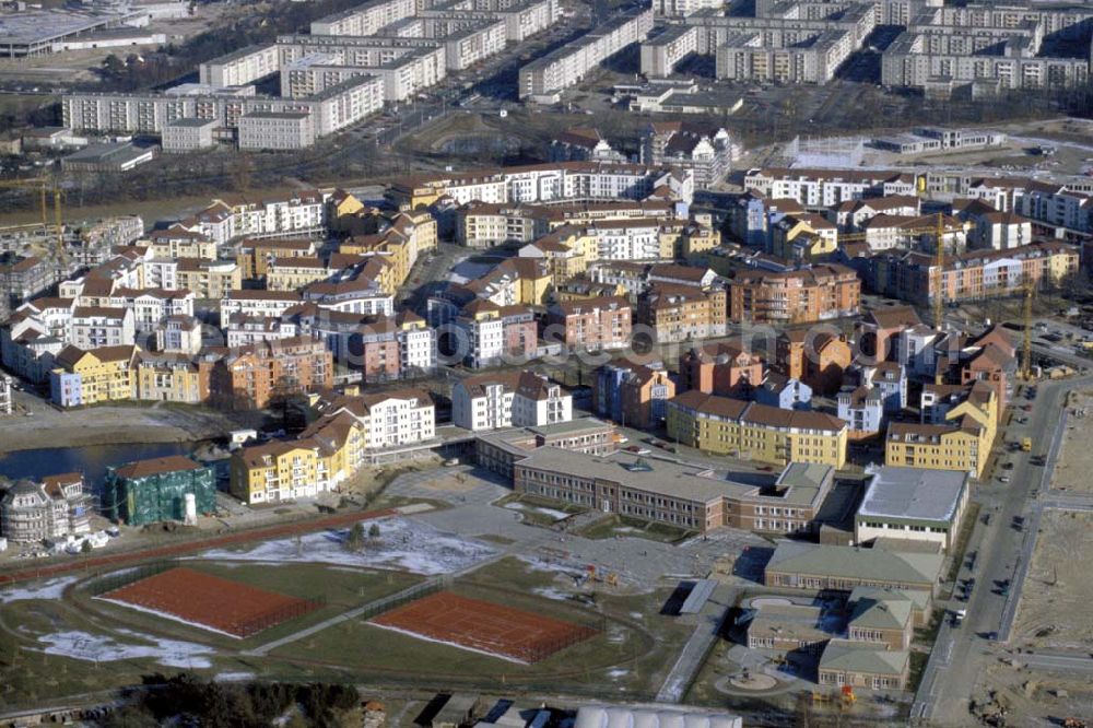 POTSDAM / BRANDENBURG from the bird's eye view: Neubau des Wohngebiets Am Kirchsteigfeld in Potsdam. 1995