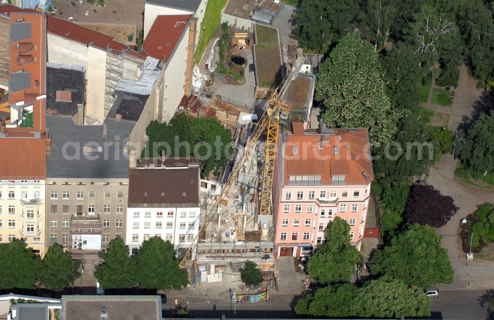 Aerial image Berlin - View of new construction of residence building in Berlin