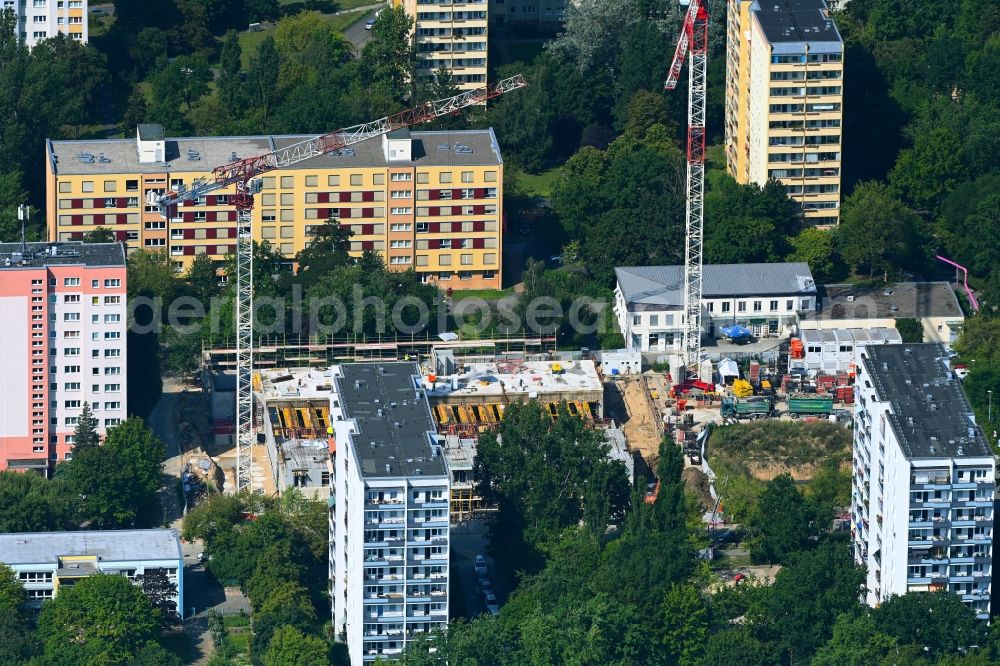 Aerial image Berlin - Construction site for the multi-family residential building on Marchwitzastrasse in the district Marzahn in Berlin, Germany