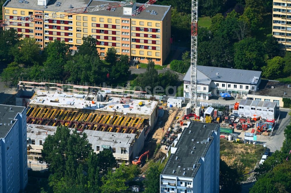 Aerial photograph Berlin - Construction site for the multi-family residential building on Marchwitzastrasse in the district Marzahn in Berlin, Germany