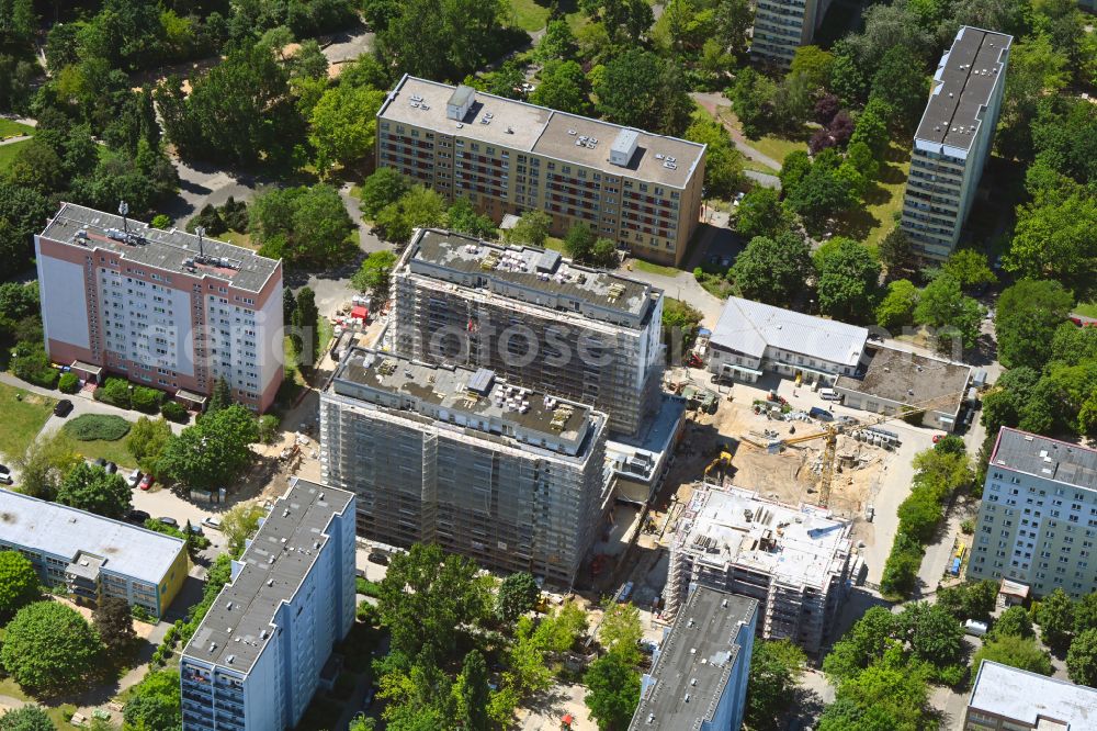 Aerial photograph Berlin - Construction site for the multi-family residential building on Marchwitzastrasse in the district Marzahn in Berlin, Germany