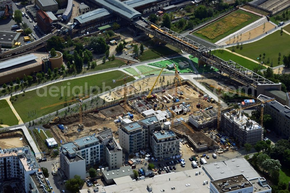 Aerial photograph Berlin Kreuzberg - Construction of the residential project Flottwell Living on the Flottwell street in Berlin Kreuzberg