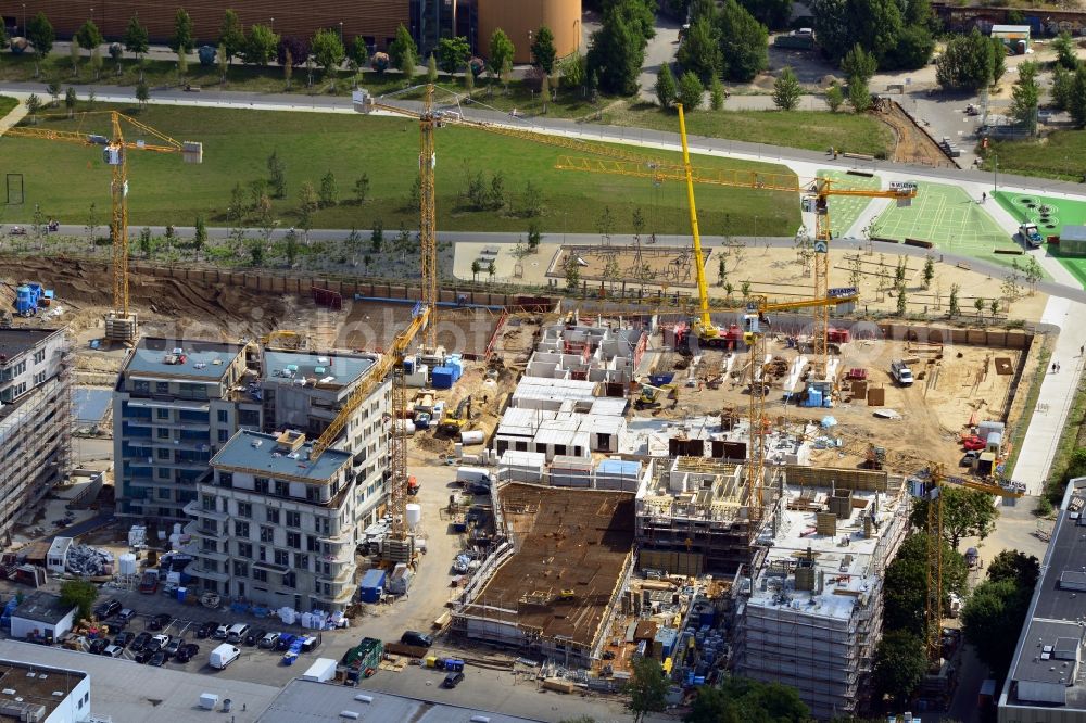 Aerial photograph Berlin Kreuzberg - Construction of the residential project Flottwell Living on the Flottwell street in Berlin Kreuzberg