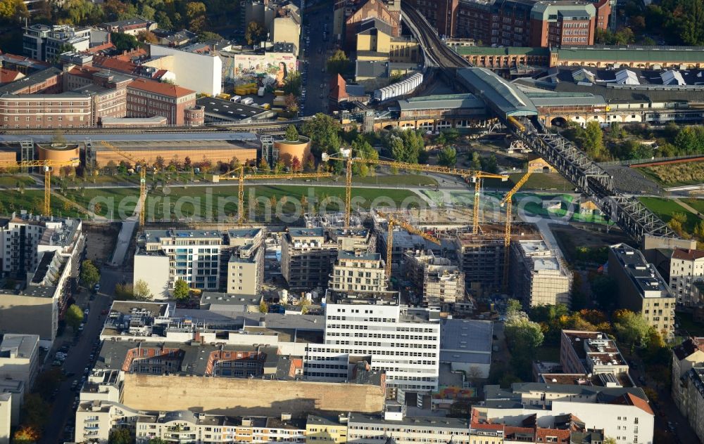 Aerial image Berlin Kreuzberg - Construction of the residential project Flottwell Living on the Flottwell street in Berlin Kreuzberg