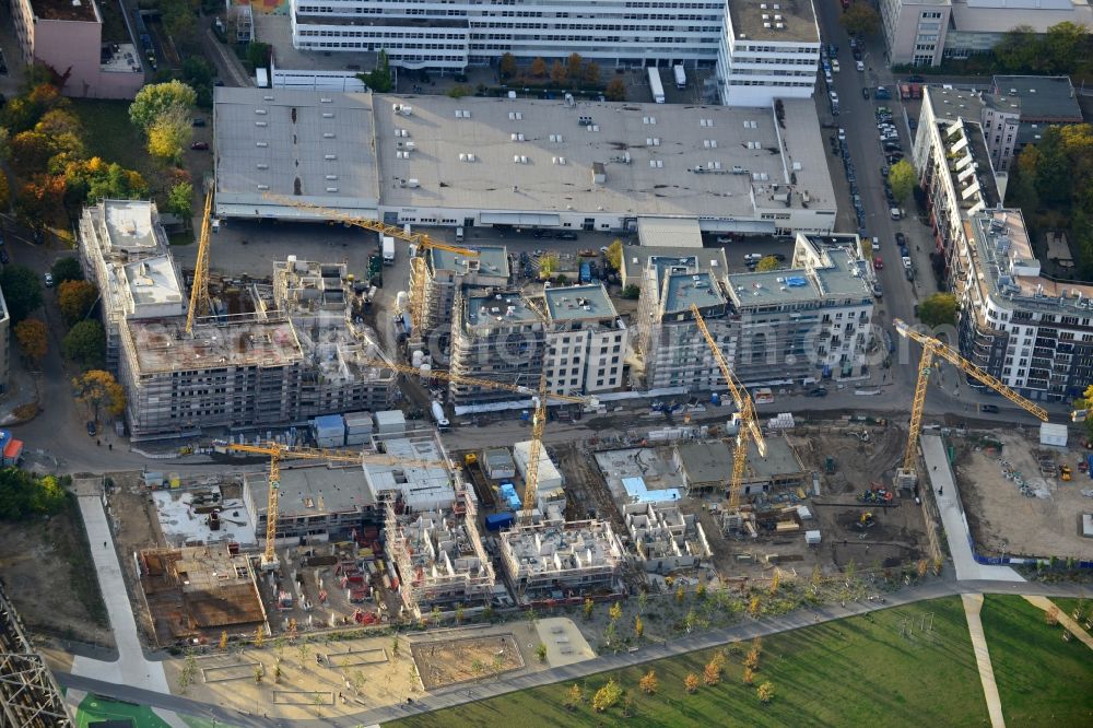 Aerial photograph Berlin Kreuzberg - Construction of the residential project Flottwell Living on the Flottwell street in Berlin Kreuzberg