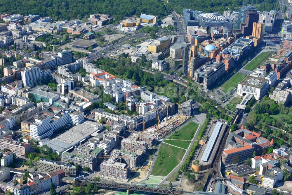 Aerial image Berlin Kreuzberg - Construction of the residential project Flottwell Living on the Flottwell street in Berlin Kreuzberg