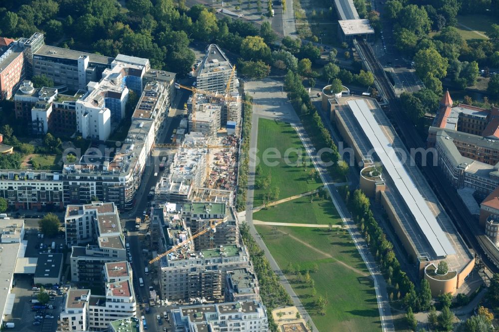 Aerial image Berlin Kreuzberg - Construction of the residential project Flottwell Living on the Flottwell street in Berlin Kreuzberg