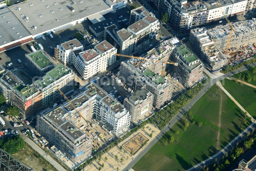 Berlin Kreuzberg from above - Construction of the residential project Flottwell Living on the Flottwell street in Berlin Kreuzberg