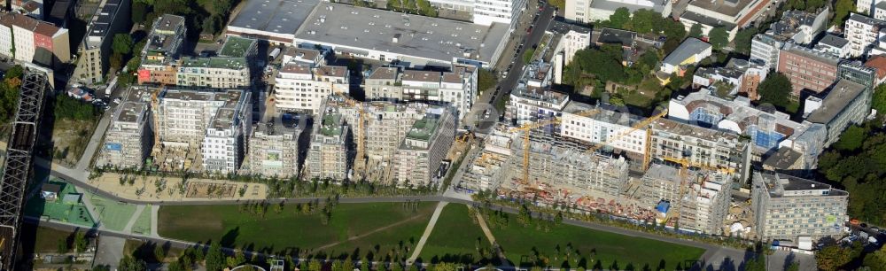 Aerial image Berlin Kreuzberg - Construction of the residential project Flottwell Living on the Flottwell street in Berlin Kreuzberg