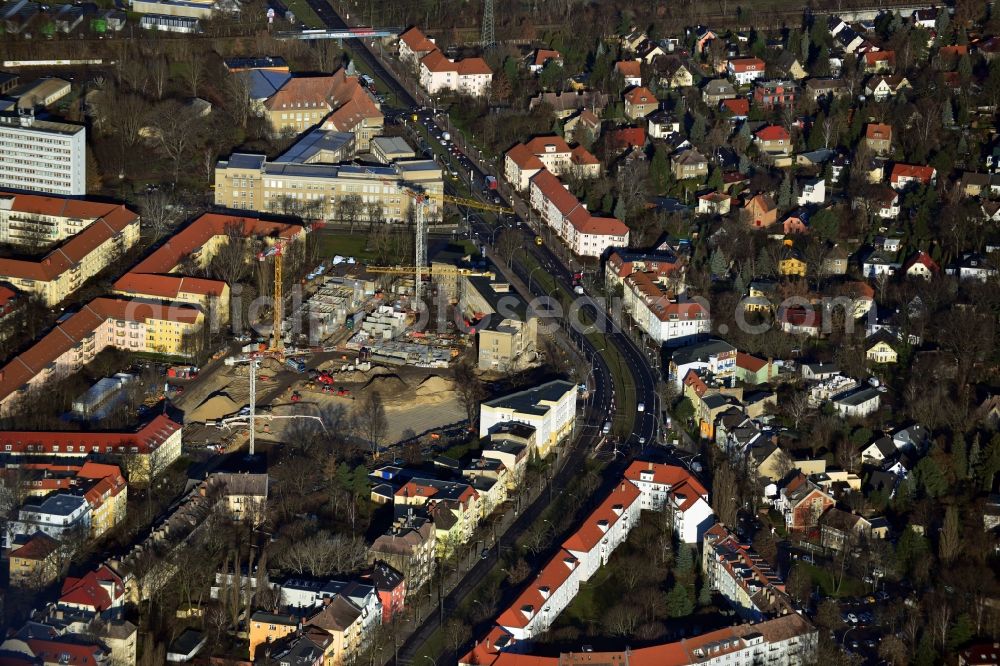 Berlin OT Karlshorst from the bird's eye view: View of the new construction of residential buildings in the district of Karlshorst in Berlin