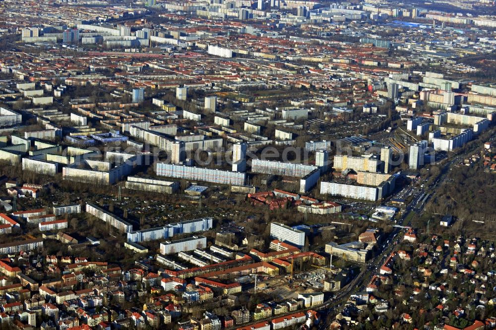 Berlin OT Karlshorst from the bird's eye view: View of the new construction of residential buildings in the district of Karlshorst in Berlin