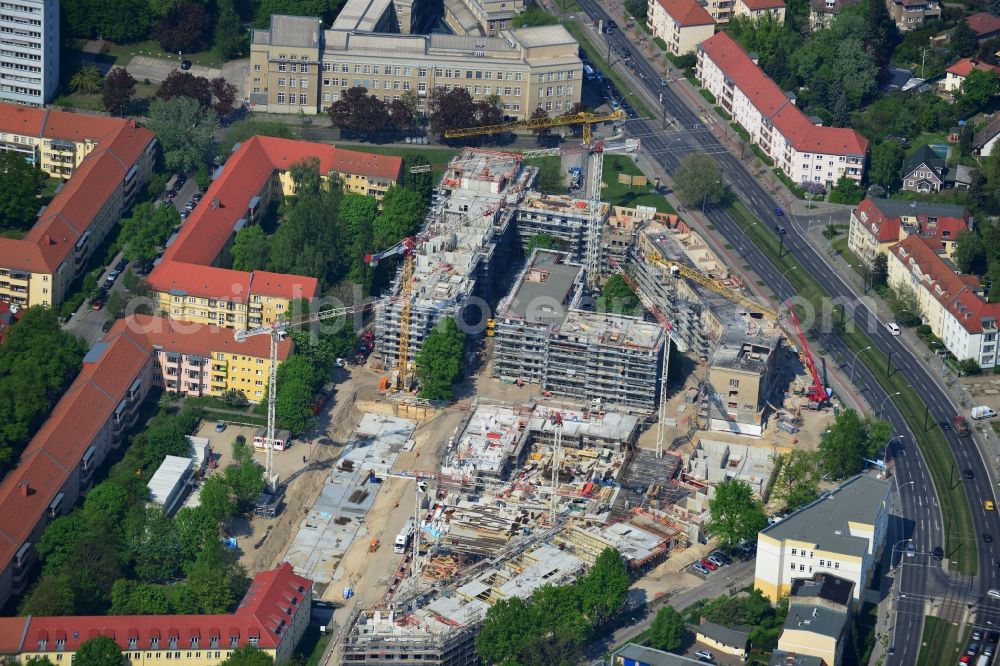 Aerial image Berlin OT Karlshorst - View of the new construction of residential buildings in the district of Karlshorst in Berlin