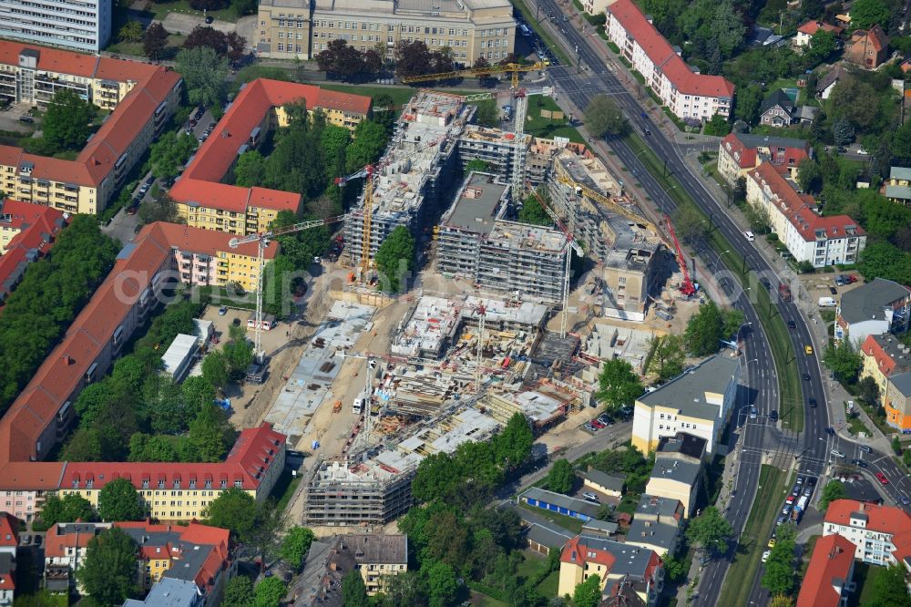 Aerial photograph Berlin OT Karlshorst - View of the new construction of residential buildings in the district of Karlshorst in Berlin