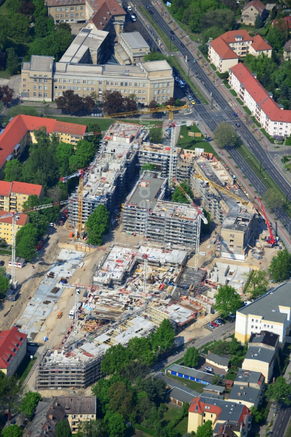 Berlin OT Karlshorst from above - View of the new construction of residential buildings in the district of Karlshorst in Berlin