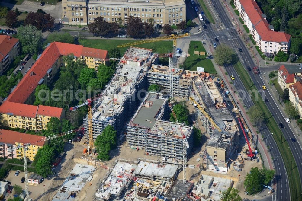 Aerial photograph Berlin OT Karlshorst - View of the new construction of residential buildings in the district of Karlshorst in Berlin